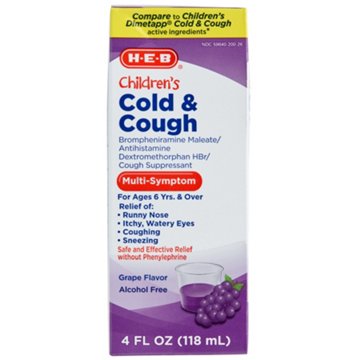 H-E-B Children’s Cold & Cough Multi-Symptom Liquid – Grape, 4 oz
