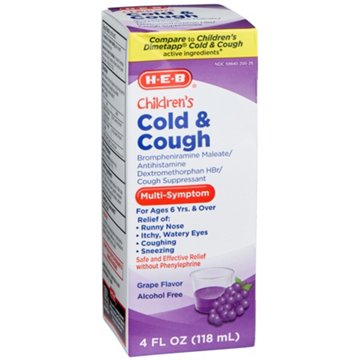 H-E-B Children’s Cold & Cough Multi-Symptom Liquid – Grape, 4 oz
