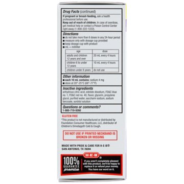 H-E-B Children’s Cold & Cough Multi-Symptom Liquid – Grape, 4 oz