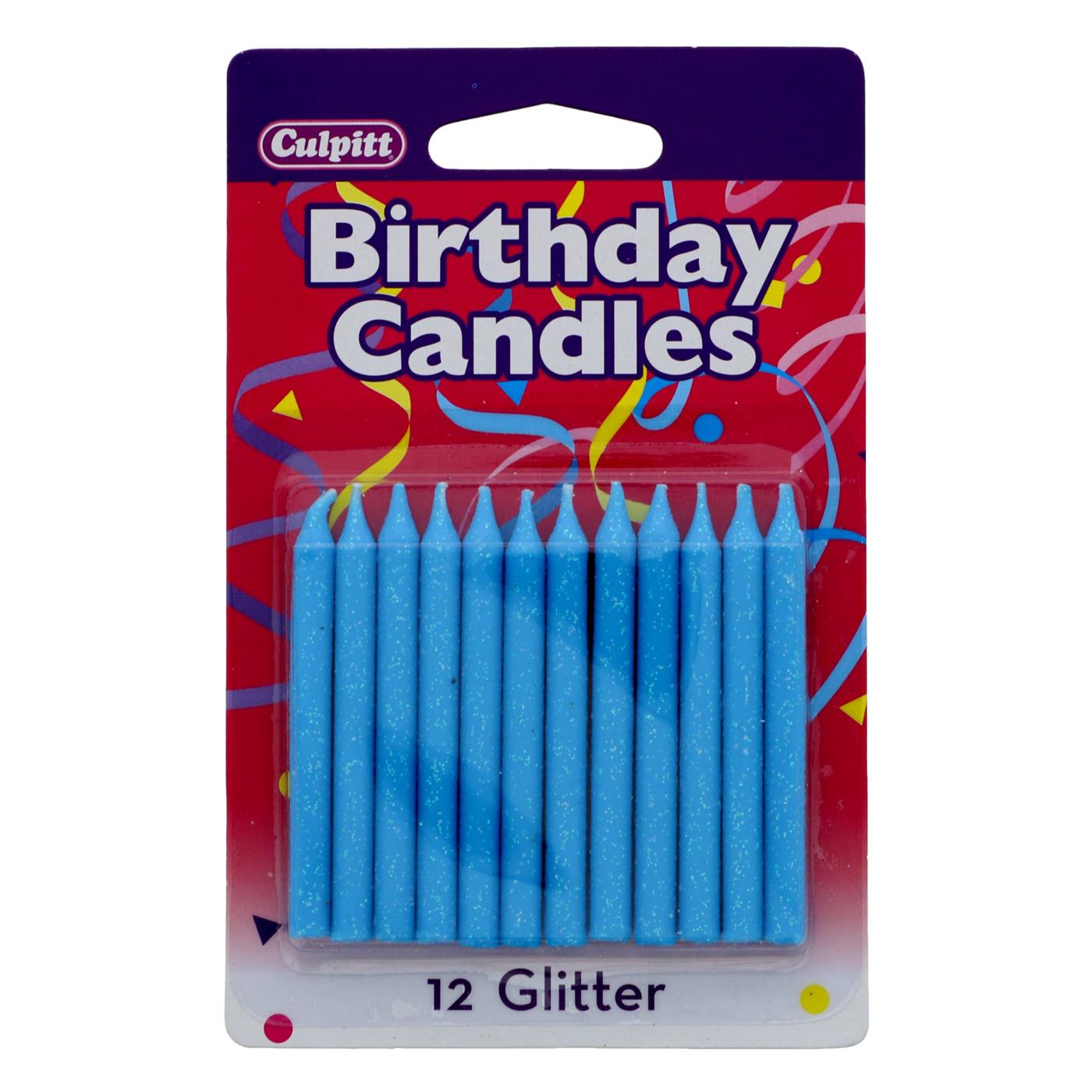 Culpitt Blue Glitter Birthday Candles; image 1 of 2