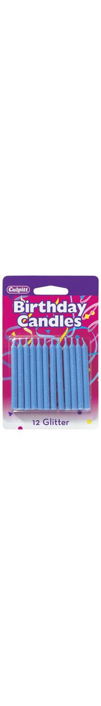 Culpitt Blue Glitter Birthday Candles; image 2 of 2