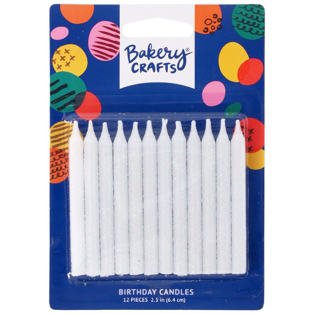 Culpitt White Glitter Birthday Candles Shop Party Supplies at HEB