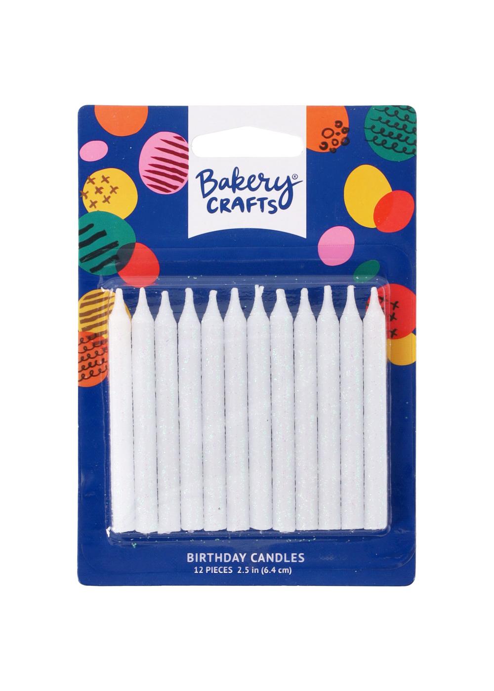 Bakery Crafts White Glitter Birthday Candles; image 1 of 2