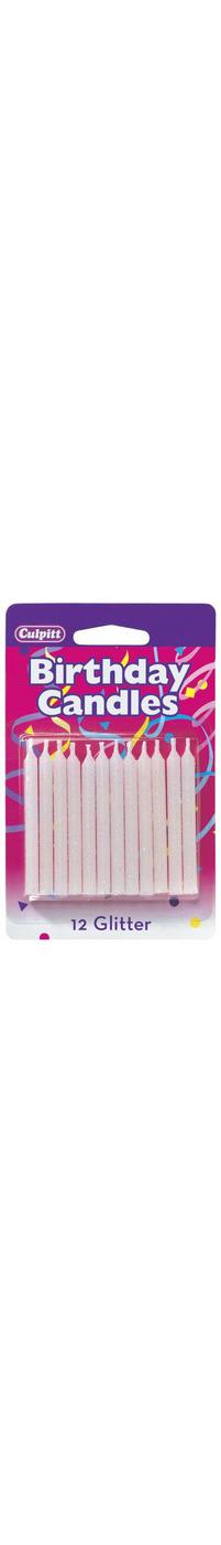Bakery Crafts White Glitter Birthday Candles; image 2 of 2