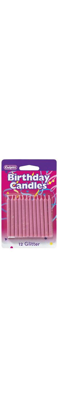 Bakery Crafts Pink Glitter Birthday Candles; image 2 of 2