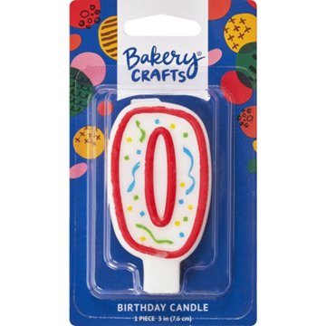 Bakery Crafts Red Numeral "0" Birthday Candle
