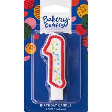 Bakery Crafts Red Numeral "1" Birthday Candle