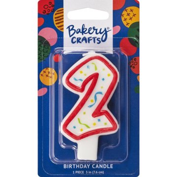 Bakery Crafts Red Numeral "2" Birthday Candle