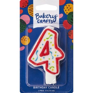 Bakery Crafts Red Numeral "4" Birthday Candle