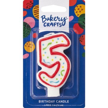 Bakery Crafts Red Numeral "5" Birthday Candle