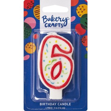 Bakery Crafts Red Numeral "6" Birthday Candle