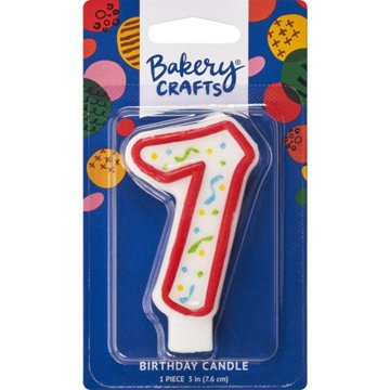 Bakery Crafts Red Numeral "7" Birthday Candle