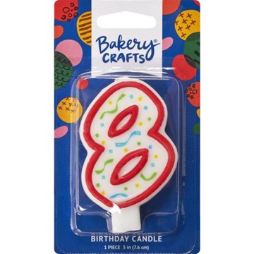 Bakery Crafts Red Numeral "8" Birthday Candle