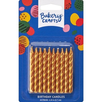 Bakery Crafts Gold Spiral Birthday Candles, 20 ct