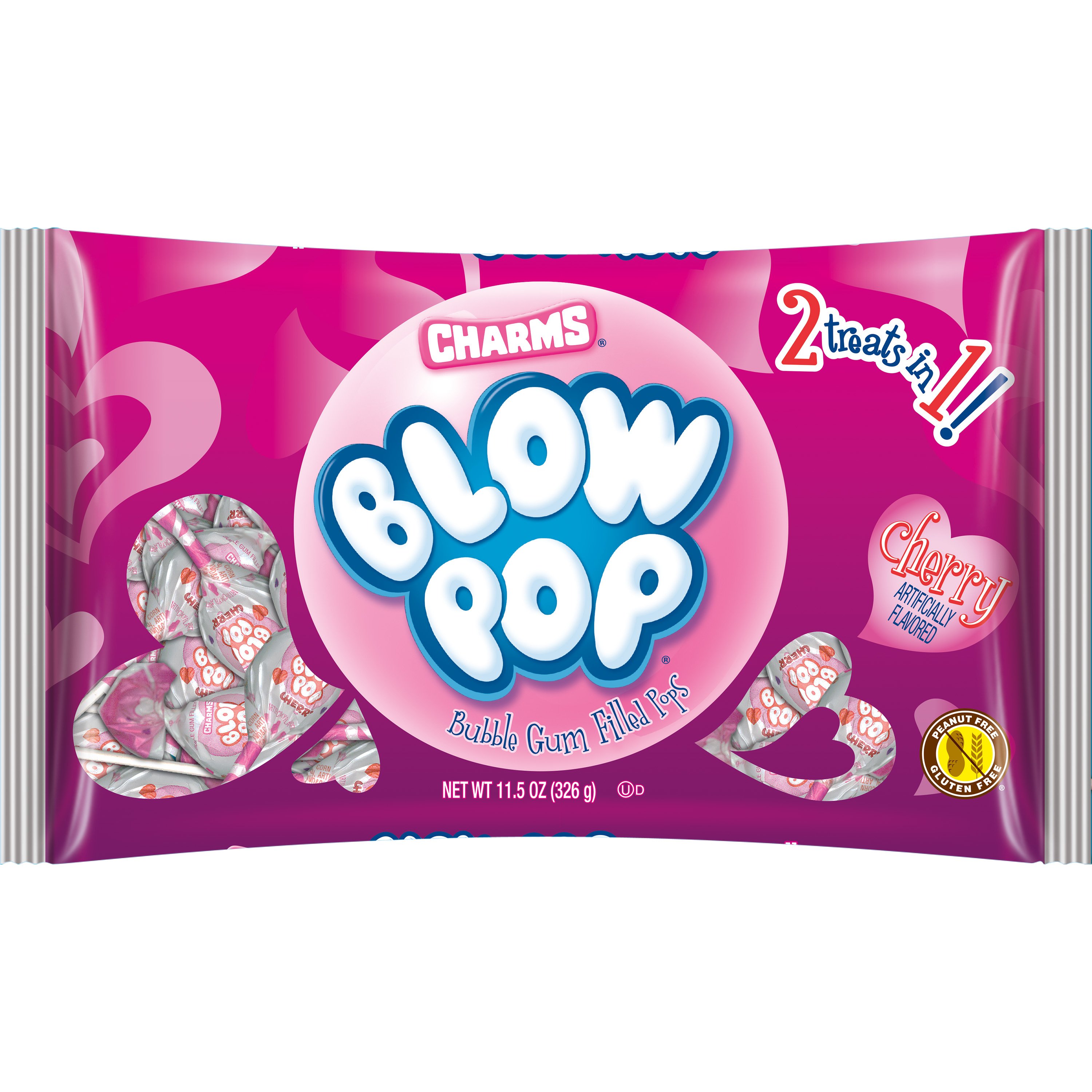 Charm's Blow Pops Valentine's Day Box, 20 ct, Cherry Lollipops, Size: 11 oz