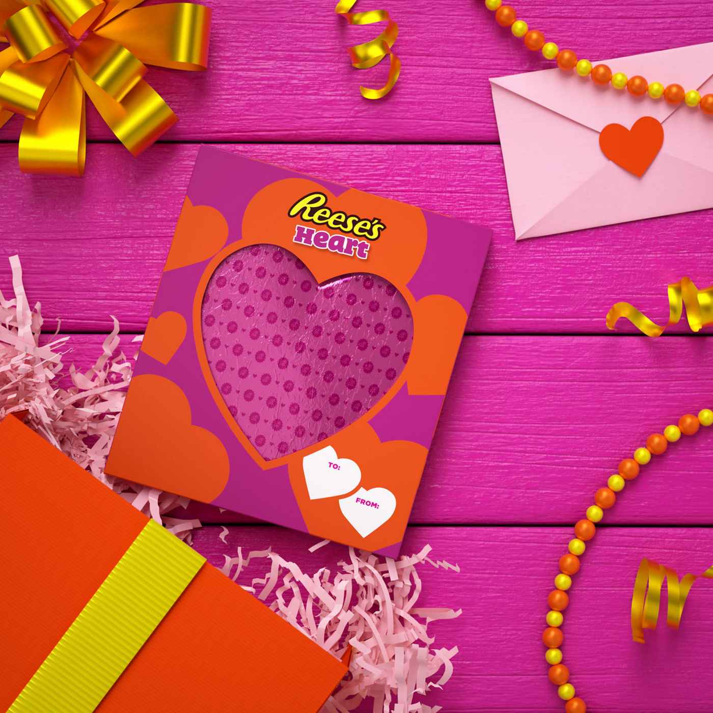 Reese's Milk Chocolate Peanut Butter Heart Valentine Gift Box; image 5 of 8