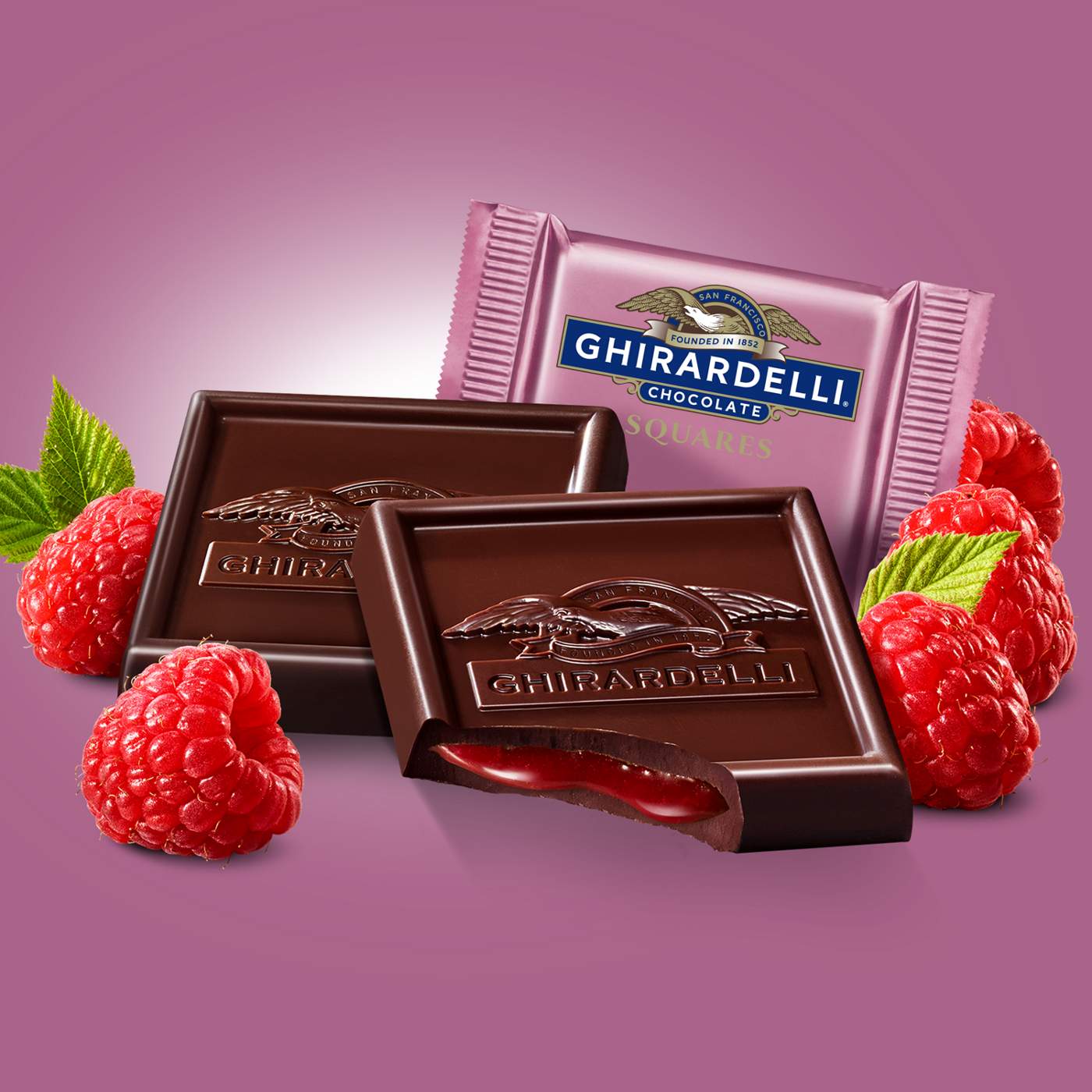 Ghirardelli Dark Chocolate Raspberry Squares; image 3 of 5
