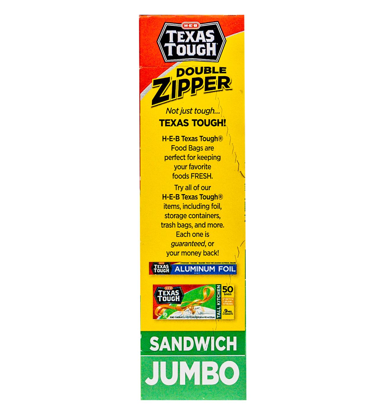 H-E-B Texas Tough Double Zipper Sandwich Bags - Jumbo; image 3 of 6