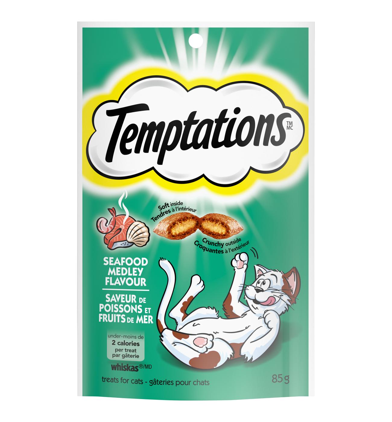 Temptations Classic Crunchy and Soft Cat Treats Seafood Medley Flavor; image 1 of 5