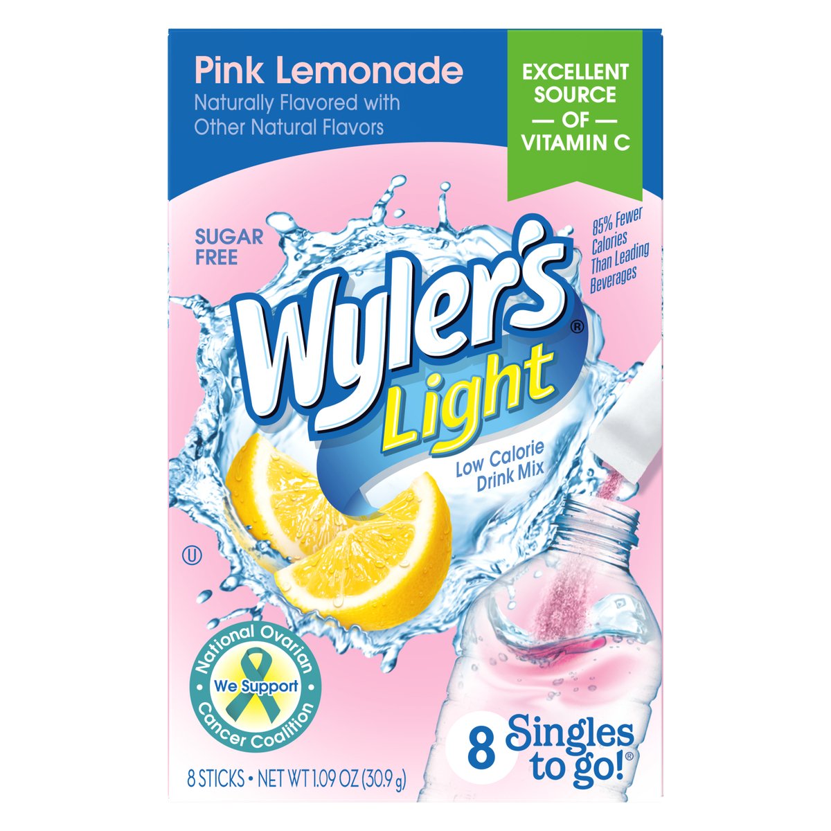 Wyler's Light Singles-To-Go Sugar Free Drink Mix – Pink Lemonade