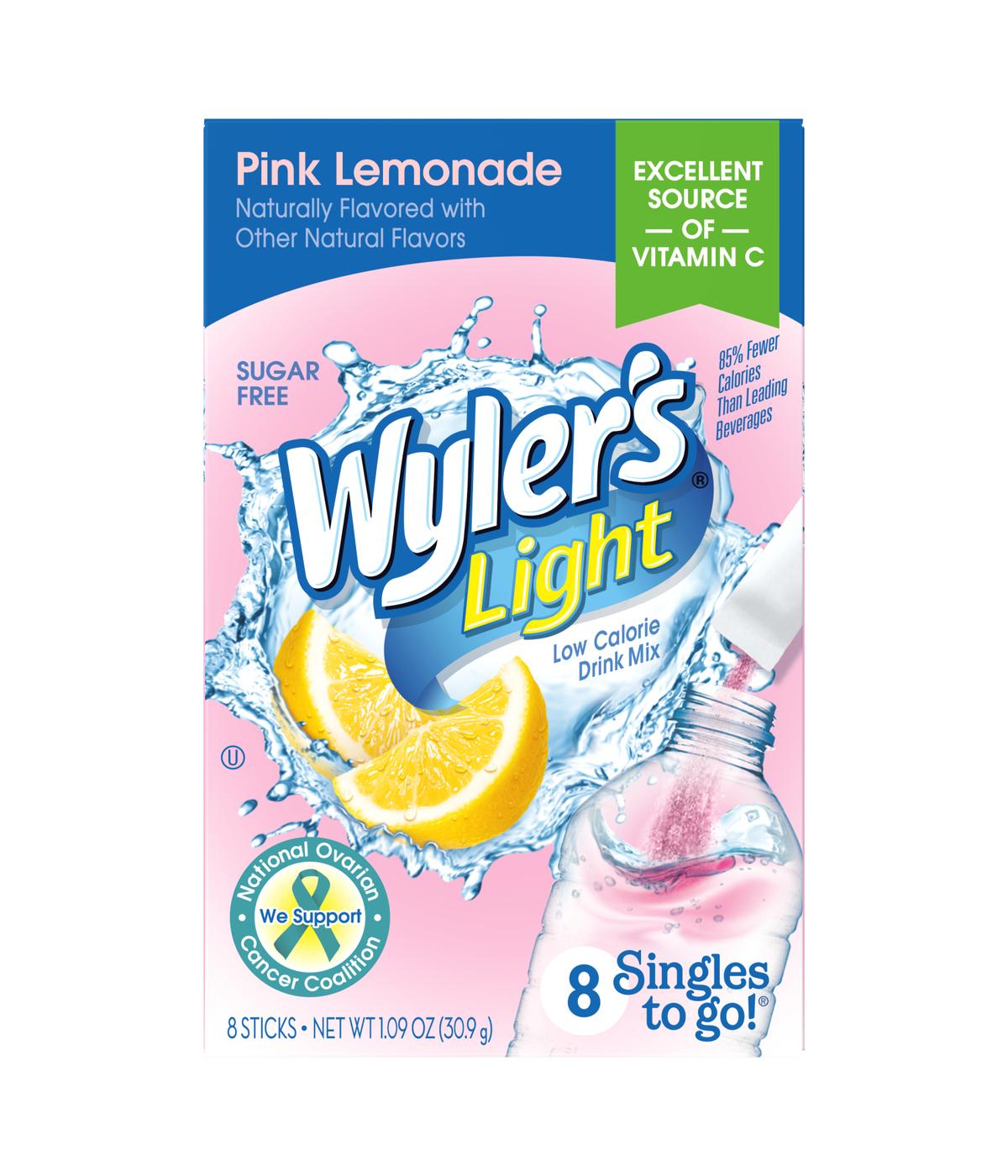 Wyler's Light Singles-To-Go Sugar Free Drink Mix – Pink Lemonade; image 1 of 4