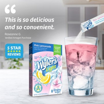 Wyler's Light Singles to Go! Drink Sticks - Pink Lemonade, 8 ct