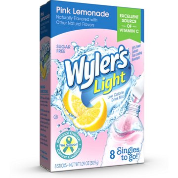 Wyler's Light Singles to Go! Drink Sticks - Pink Lemonade, 8 ct