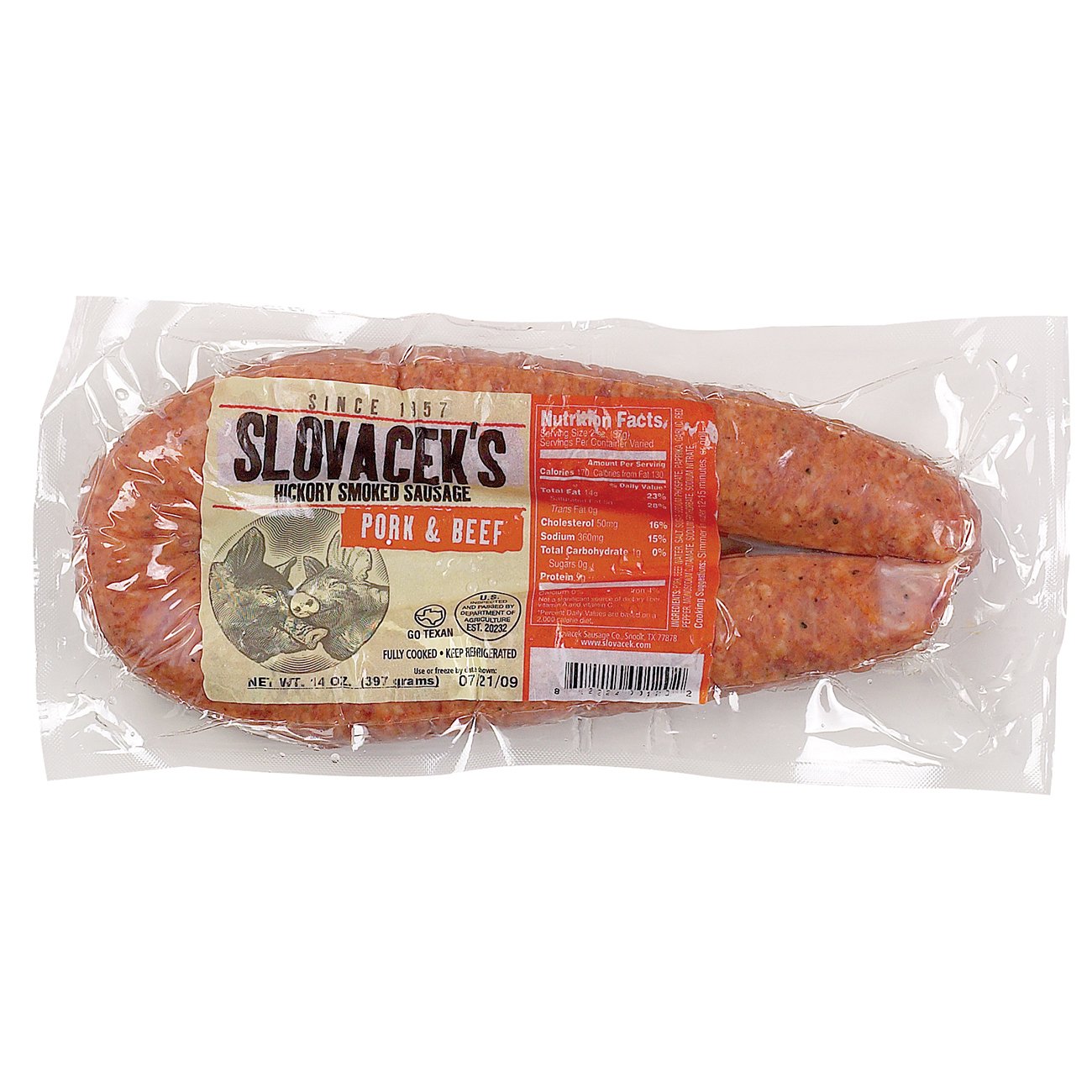 SLOVACEK'S Pork & Beef Hickory Smoked Sausage Shop Sausage at HEB