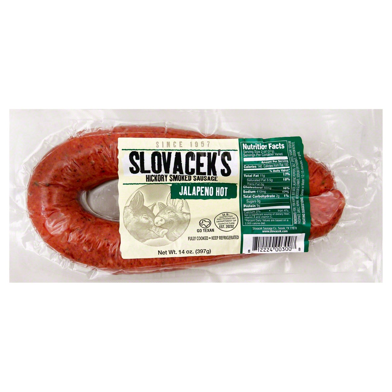 Slovacek's Hickory Smoked Jalapeno Sausage Shop Sausage at HEB