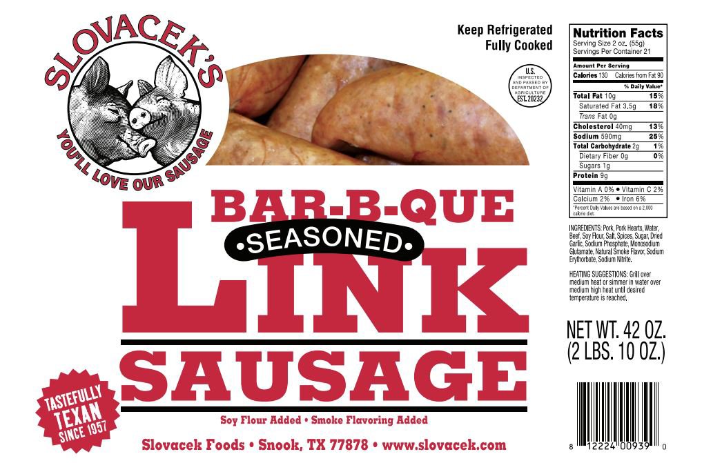 Slovacek's Bar-B-Que Seasoned Link Sausage - Shop Meat At H-E-B