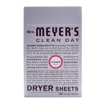 Mrs. Meyer's Clean Day Fabric Softener Dryer Sheets - Lavender, 80 ct