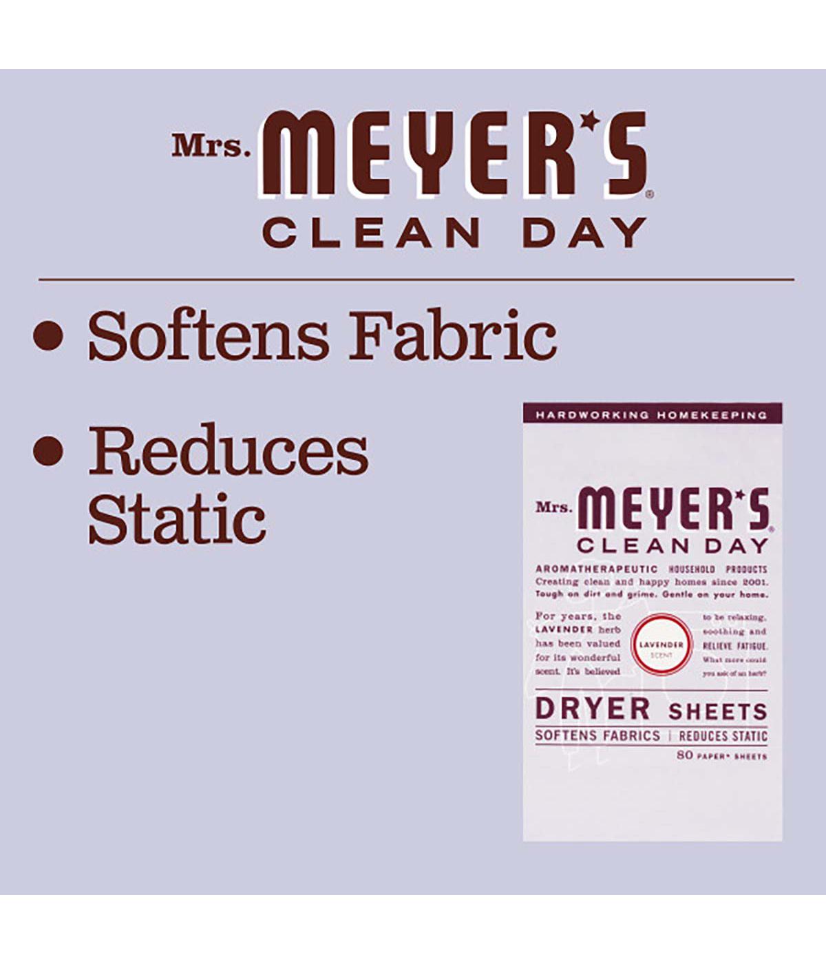 Mrs. Meyer's Clean Day Fabric Softener Dryer Sheets - Lavender; image 2 of 6