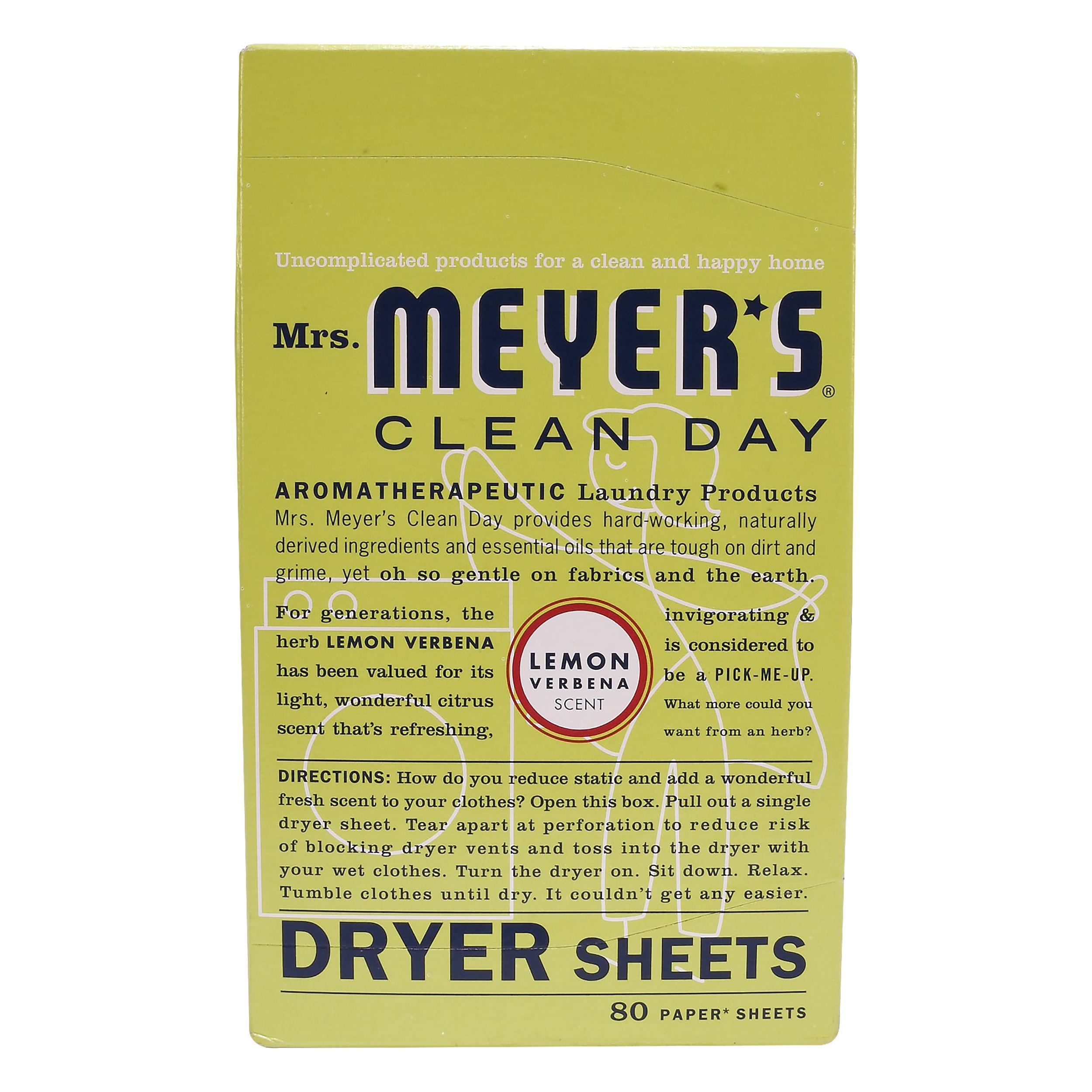 Mrs. Meyer's Clean Day Fabric Softener Dryer Sheets Lemon Verbena