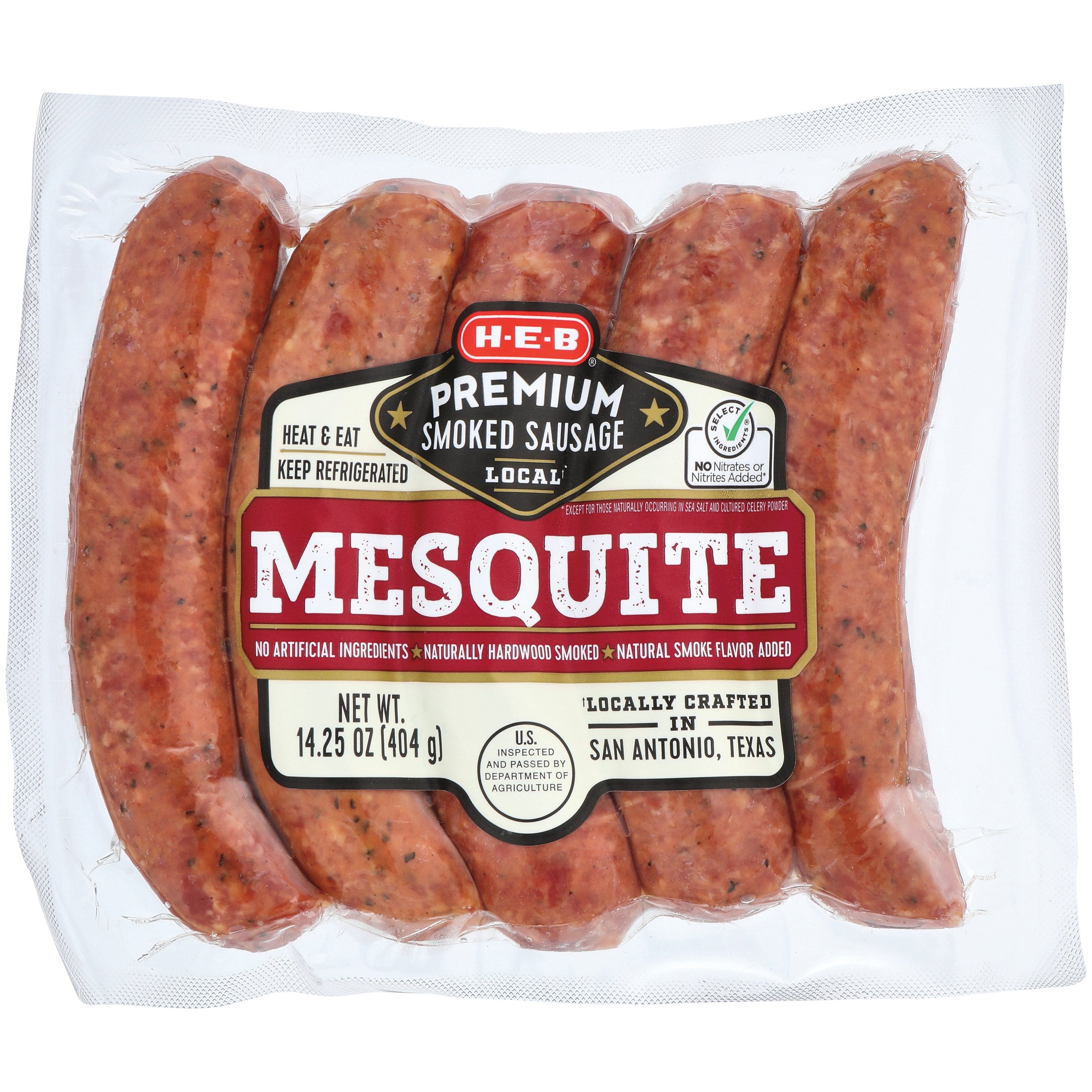 HEB Select Ingredients Premium Mesquite Smoked Sausage Shop Sausage