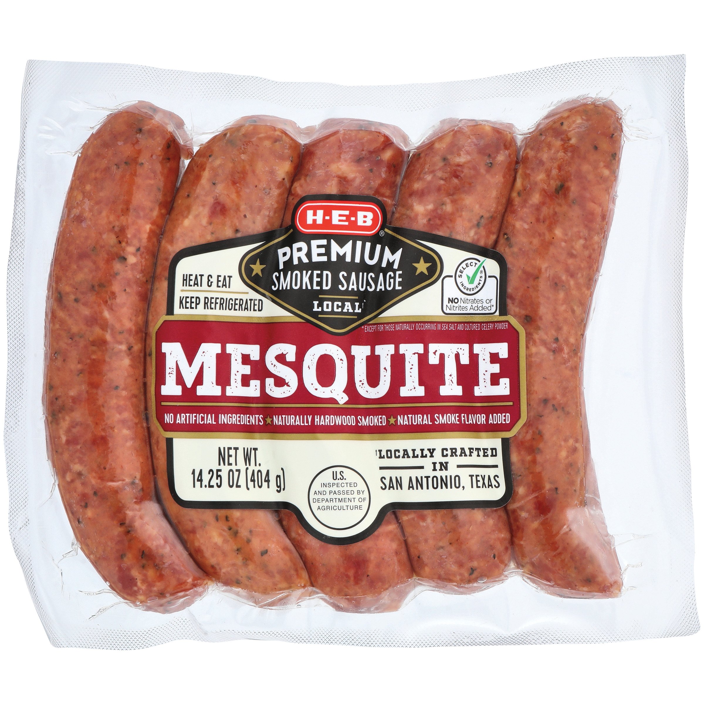 H E B Premium Smoked Sausage Links Mesquite Shop Sausage At H E B