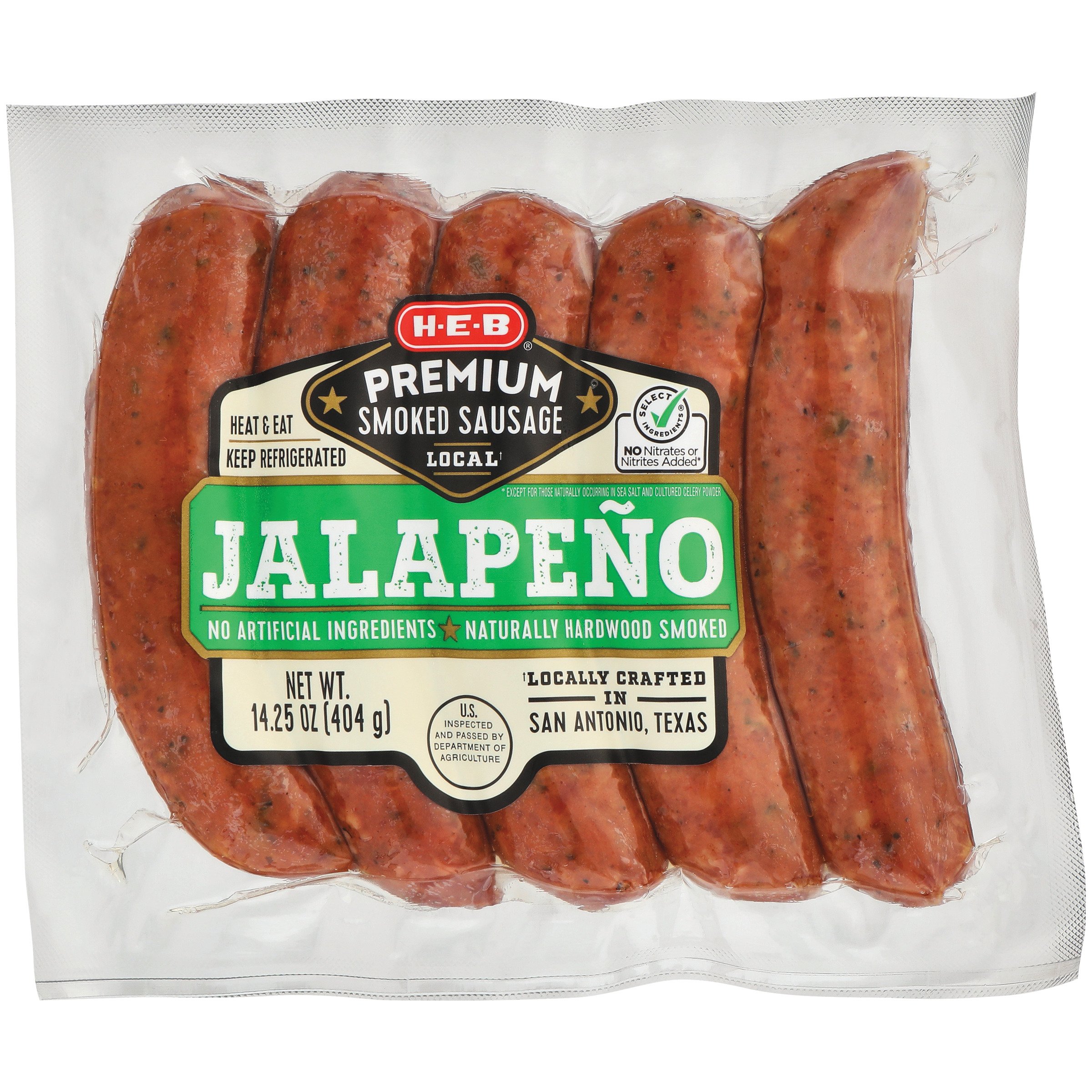 H E B Premium Smoked Sausage Links Jalapeno Shop Sausage at H E B