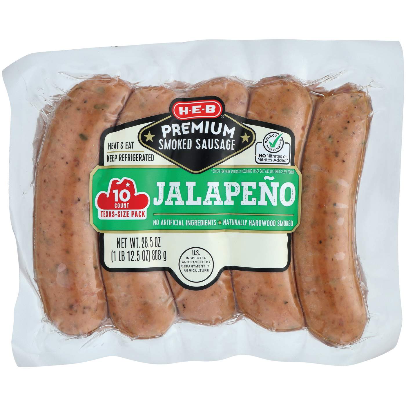 H-E-B Premium Smoked Sausage Links - Jalapeno - Texas-Size Pack; image 1 of 2