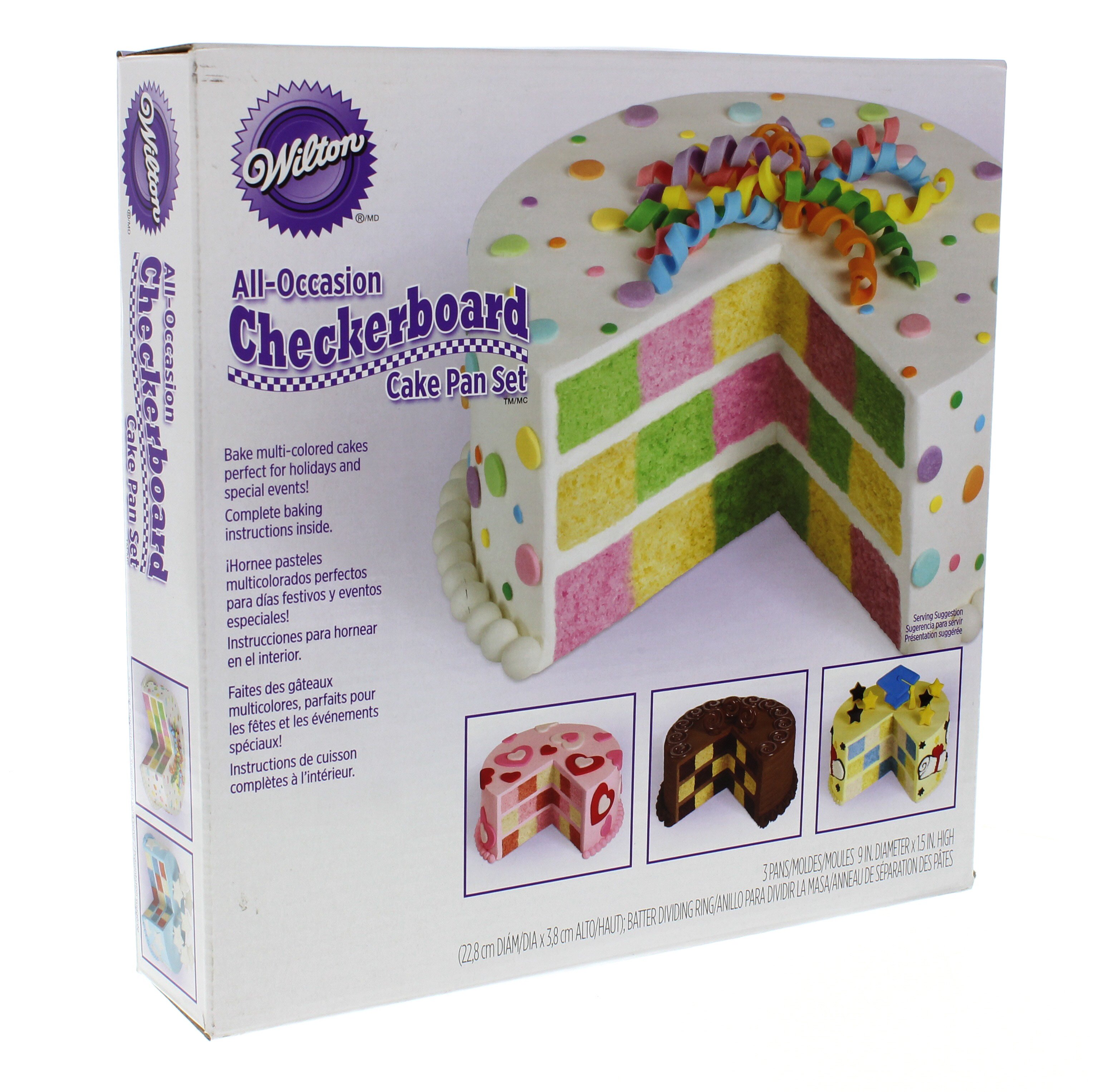 wilton checkerboard cake pan set instructions
