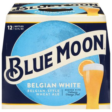 Blue Moon Belgian White Wheat Ale Craft Beer 12 pk Bottles, 12 oz