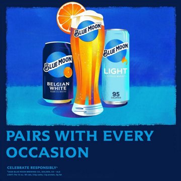 Blue Moon Belgian White Wheat Ale Craft Beer 12 pk Bottles, 12 oz