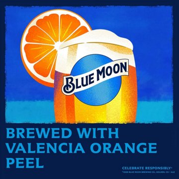 Blue Moon Belgian White Wheat Ale Craft Beer 12 pk Bottles, 12 oz