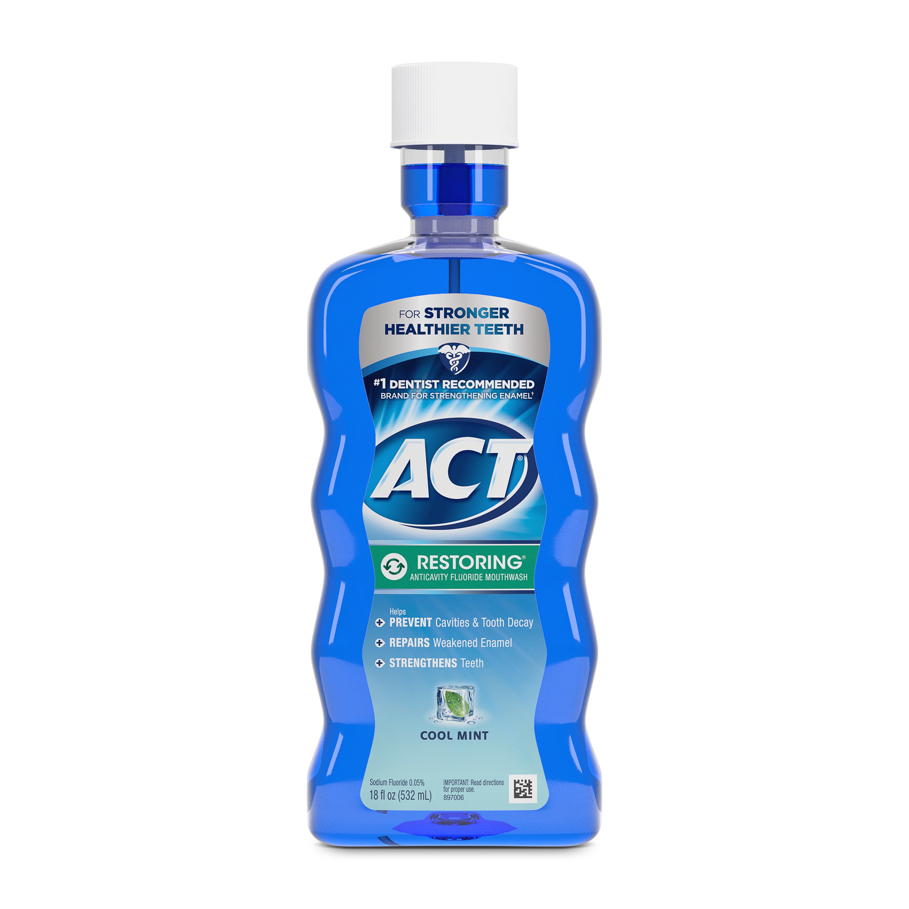 ACT Restoring Anticavity Mouthwash Cool Mint Shop Mouthwash at HEB