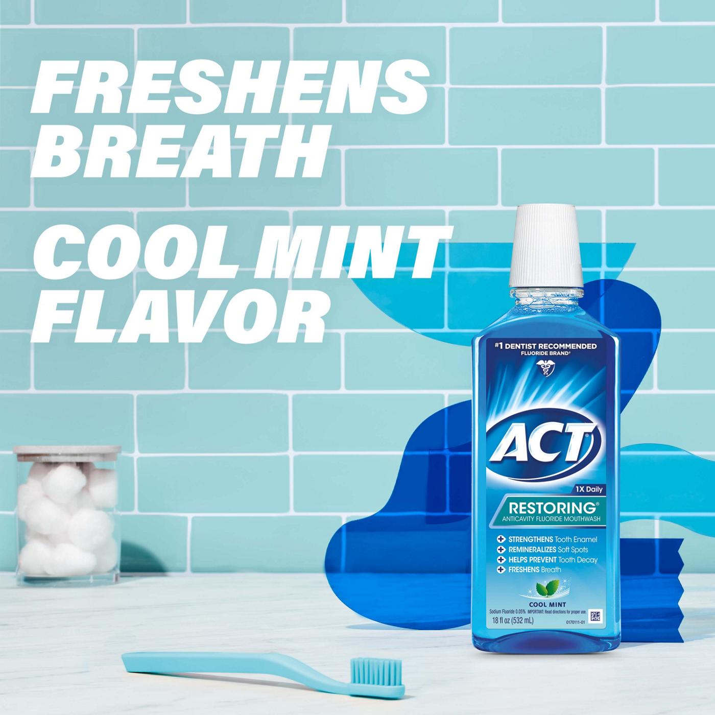 ACT Restoring Anticavity Fluoride Mouthwash - Cool Mint; image 2 of 5