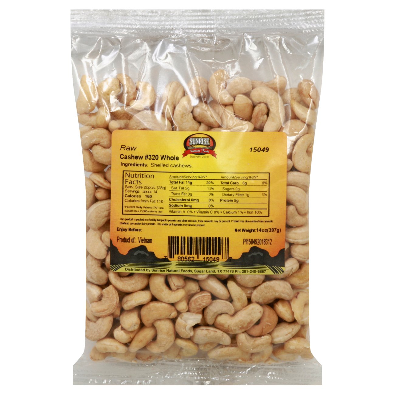 Sunrise Natural Foods Raw Cashew Shop Nuts & Seeds at HEB