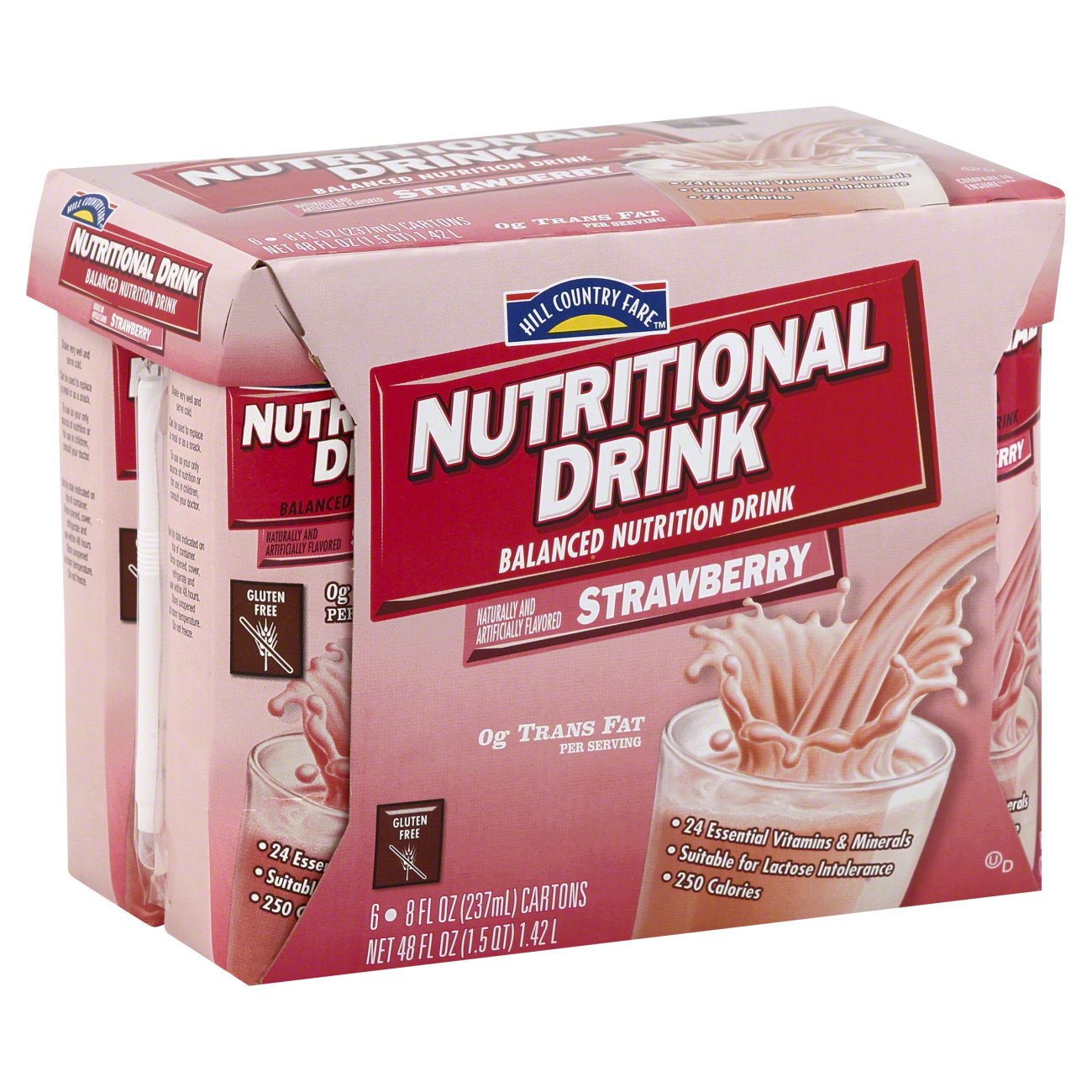 Hill Country Fare Adult Nutritional Drink Strawberry 6 PK Shop Diet & fitness at HEB