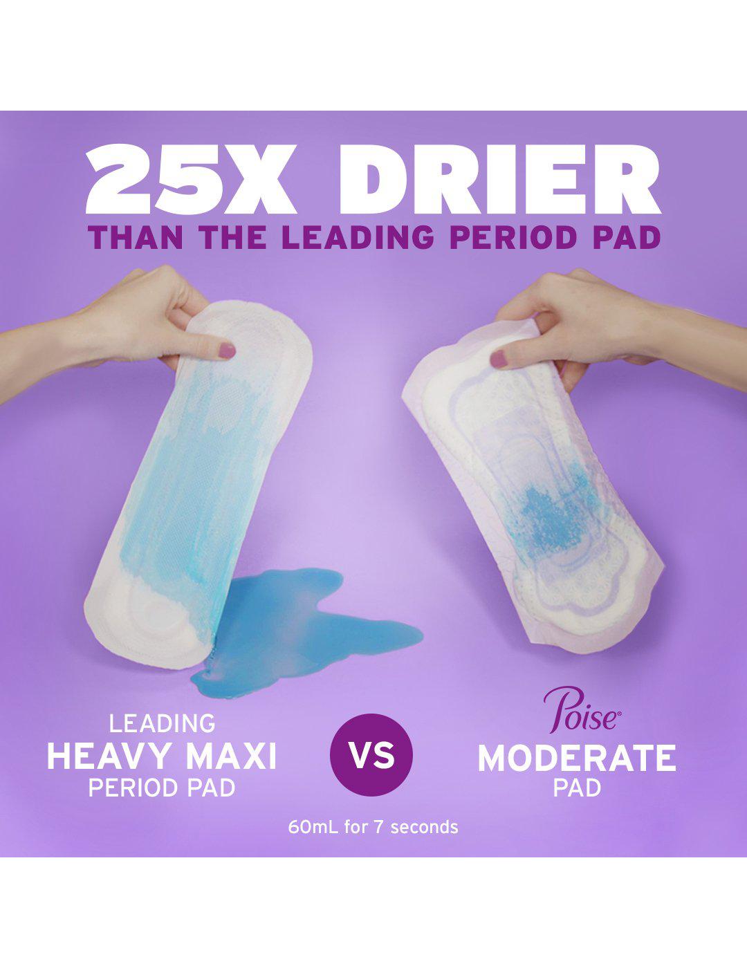 Poise Long Incontinence & Postpartum Pads - Light; image 3 of 6