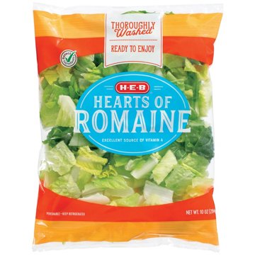 H-E-B Fresh Hearts of Romaine Lettuce, 10 oz