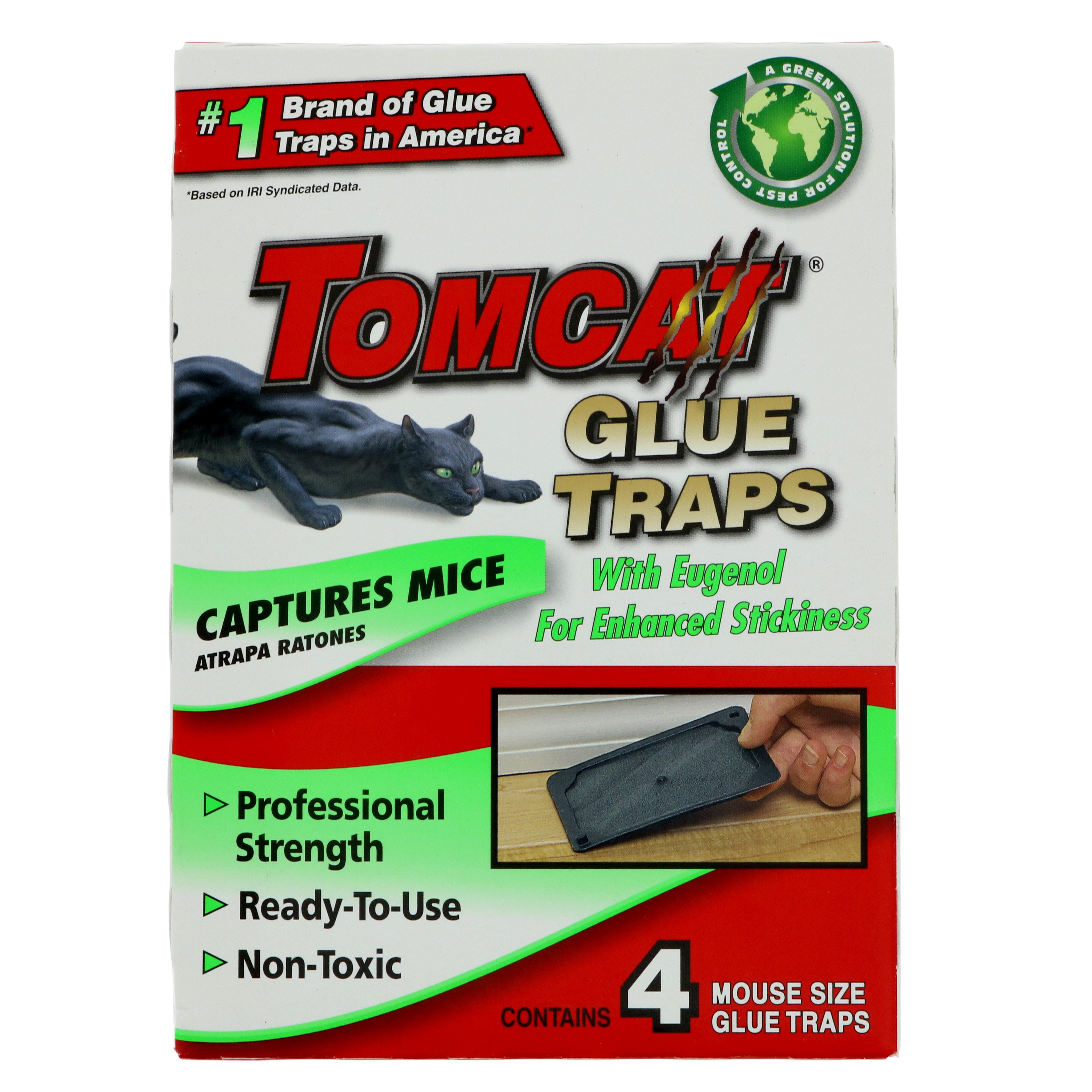 Tomcat Mouse Rat Glue Traps W Eugenol For Enhanced Stickiness Non Toxic 4 Boards 