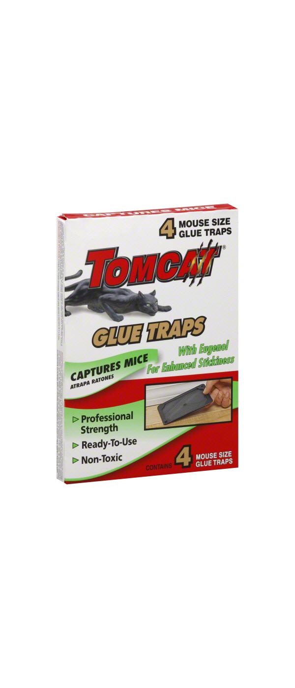 Tomcat Ready to Use Glue Sticky Mouse Traps ~ 4 Pack ~ 16 Traps Total ~ New