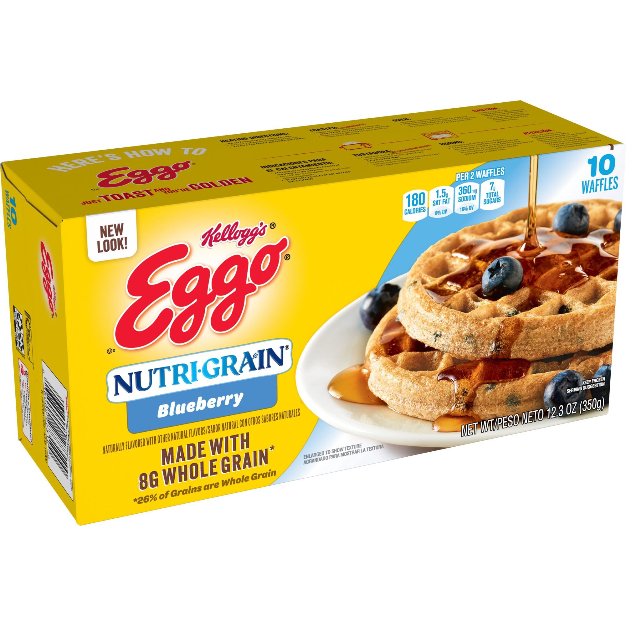Eggo Nutri-Grain Frozen Waffles Blueberry - Shop Entrees & Sides at H-E-B